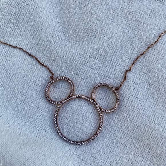 Mickey Mouse Pave Icon Necklace by CRISLU – Rose Gold – Large - Picture 7 of 11